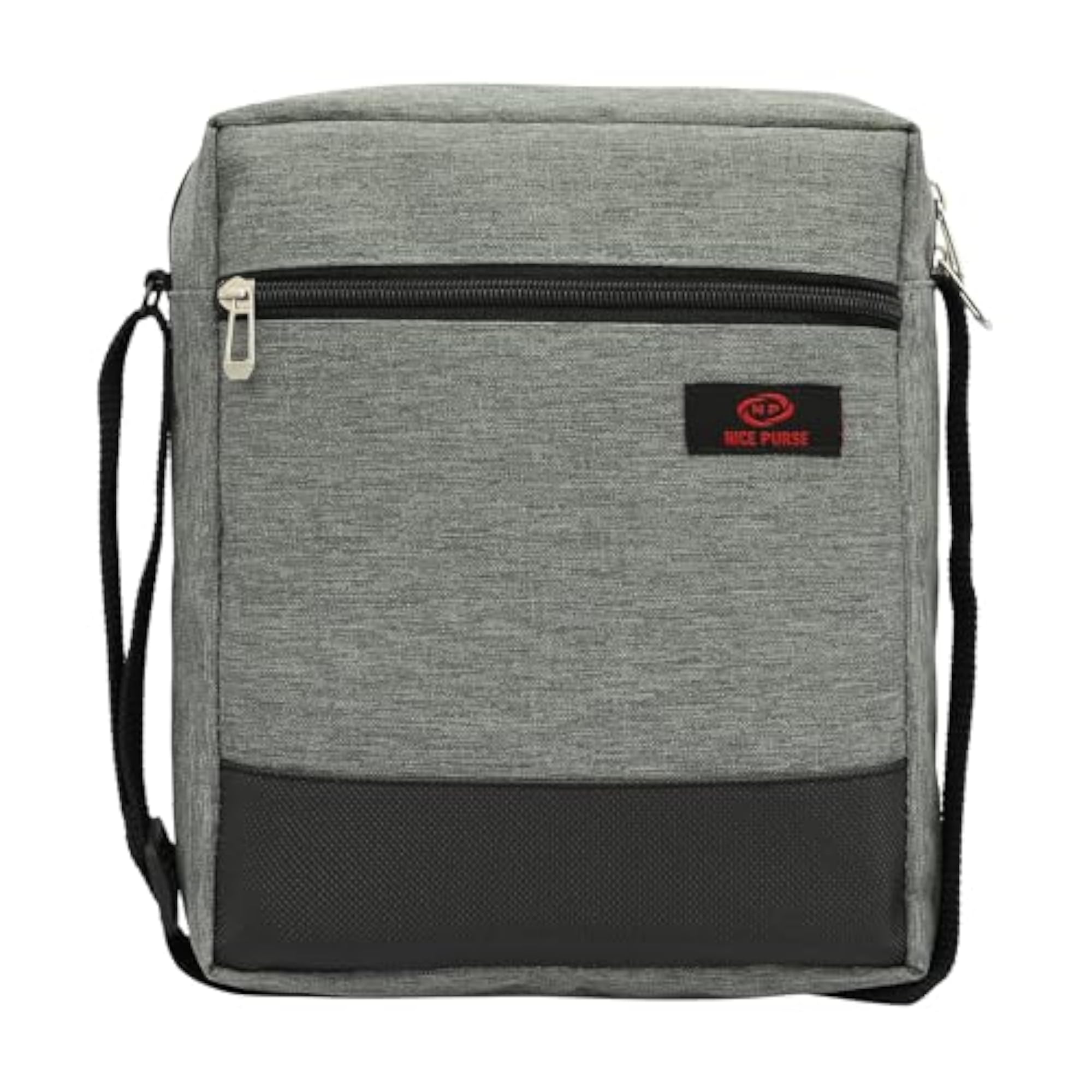 Grey Crossbody Sling Messenger Bag with Multiple Compartments